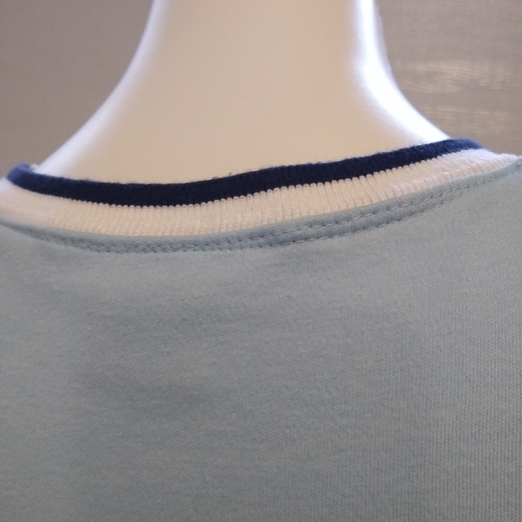 Vintage Fubu  Spell out cropped tee blue Made USA - Picture 5 of 7